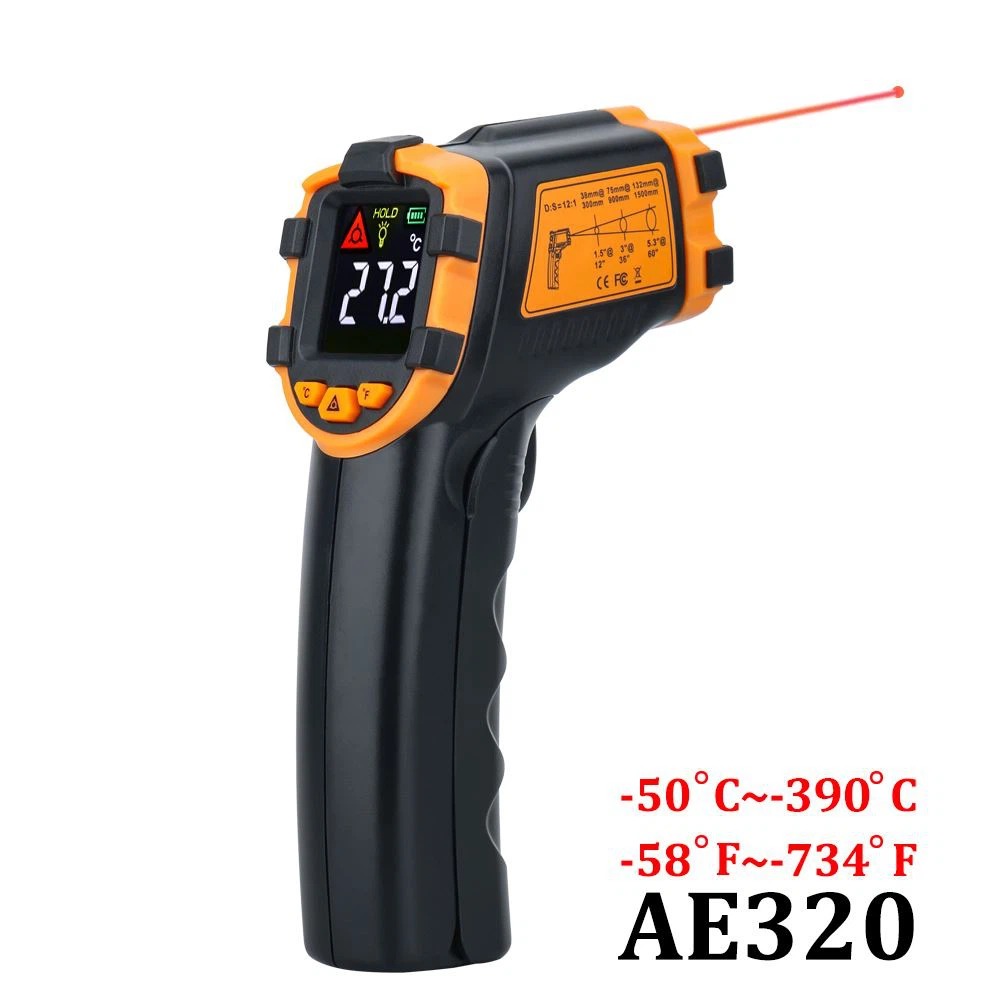 Sonraí Pacáiste De Thermomter Infridhearg Dath Teirmiméadar Infridhearg LCD A...