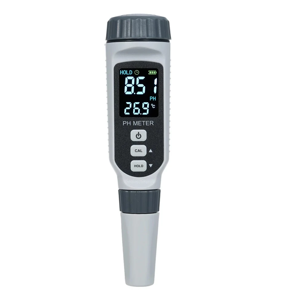 Dath Rechargeable LCD Méadar Aigéadacht PH
